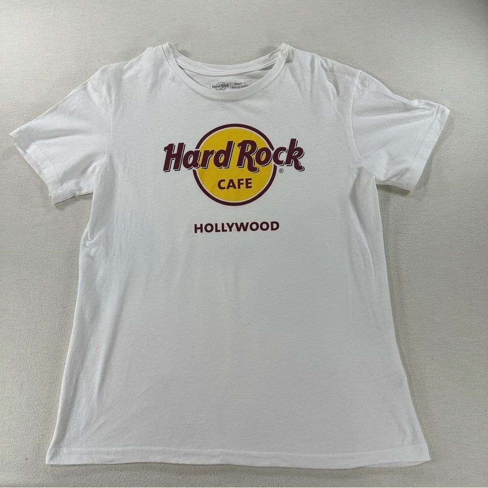 Hard Rock Cafe Hollywood White T-Shirt for Men The Original Tee Sz M 100% Cotton